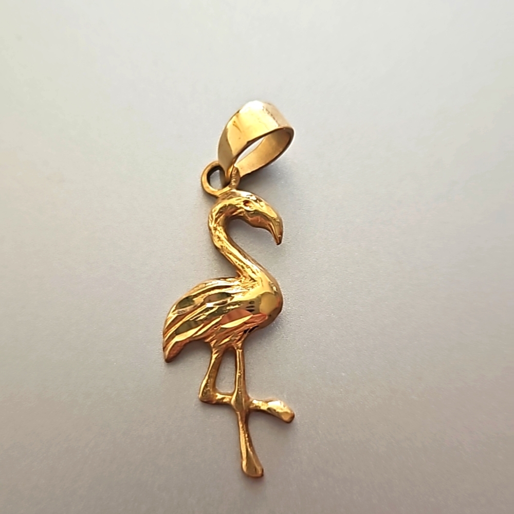 14kt yellow gold Flamingo charm